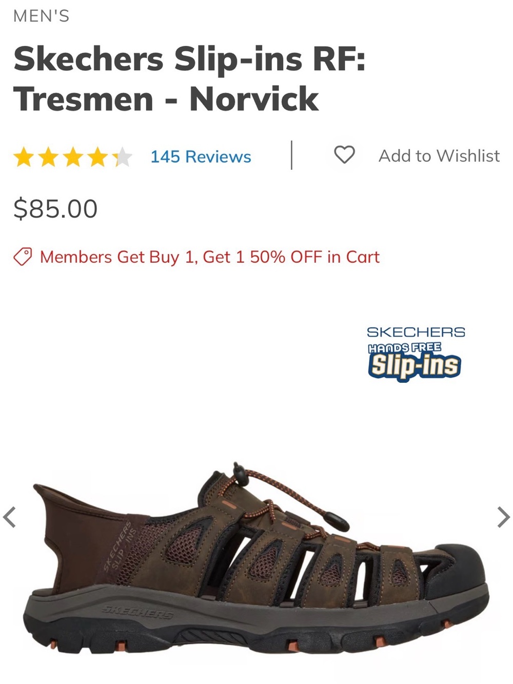 Skechers Brown & Black Men's Closed-Toe Outdoor Sandals - Picture 7 of 8